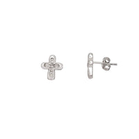 Diamond Cross Stud Earrings (14K)