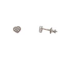 Diamond Heart Stud Earrings (10K)