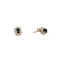 Flower Sapphire Stud Earrings (10K)