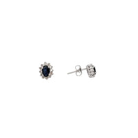 Diamond Sapphire Flower Stud Earrings (14K)