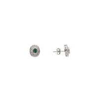 Diamond Emerald Oval Stud Earrings (14K)