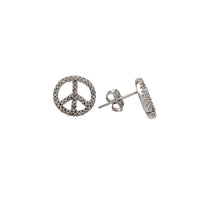 Diamond Peace Symbol Stud Earrings (14K)