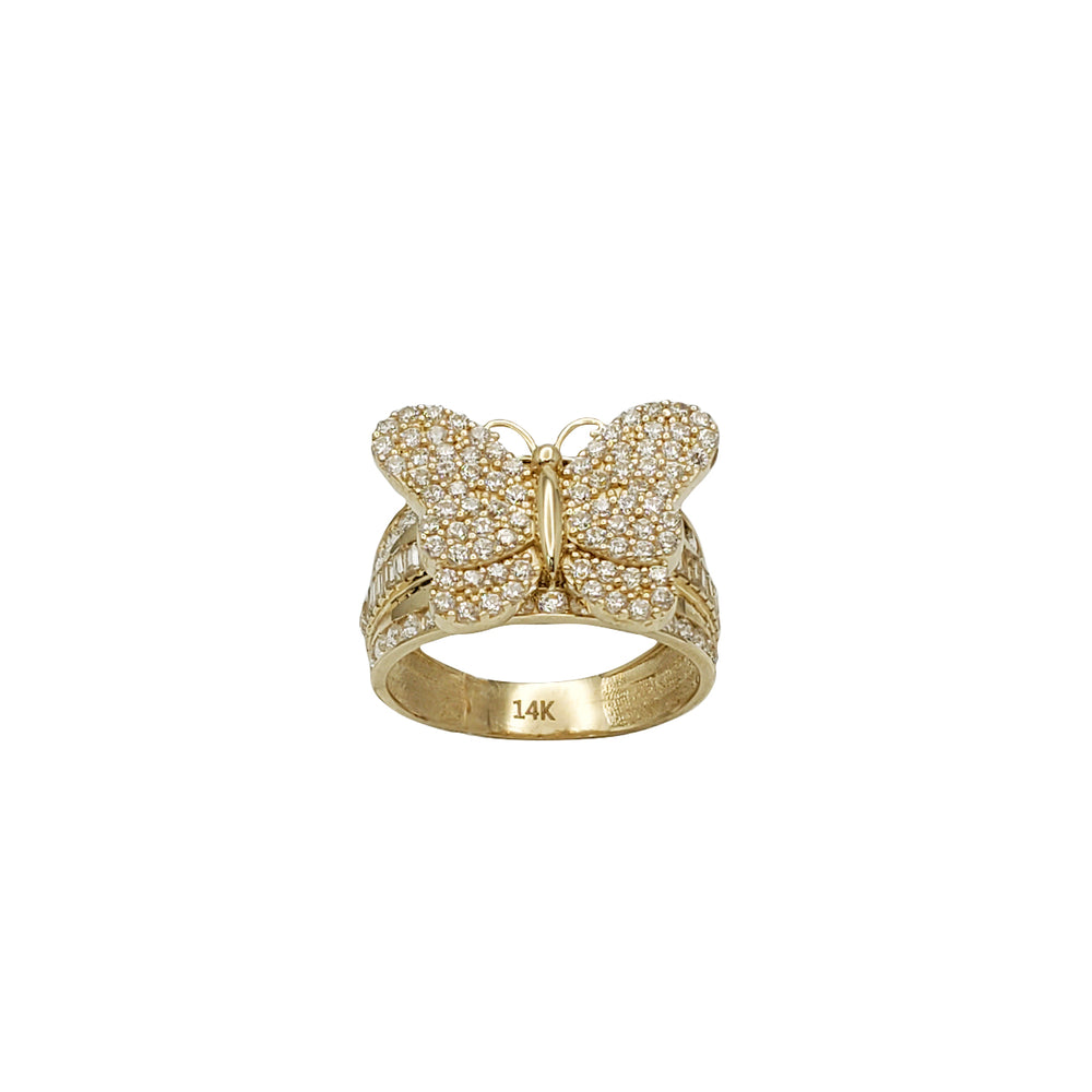Zirconia Butterfly Ring (14K)