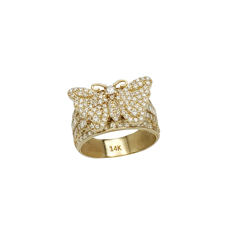 Zirconia Butterfly Ring (14K)