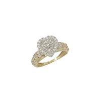 Iced-Out Zirconia Heart Ring (14K)