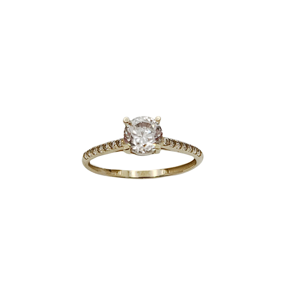 Zirconia 4 Prog Setting Engagement Ring (14K)