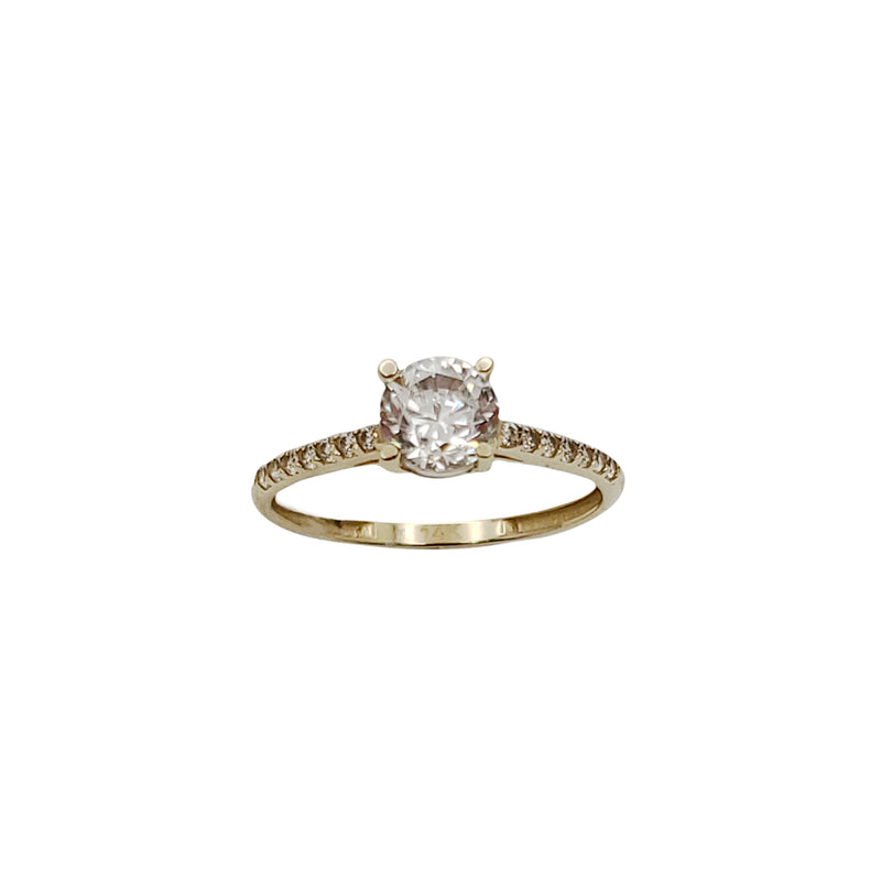 Zirconia 4 Prog Setting Engagement Ring (14K)