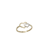 Two Tone Double Heart Ring (14K)