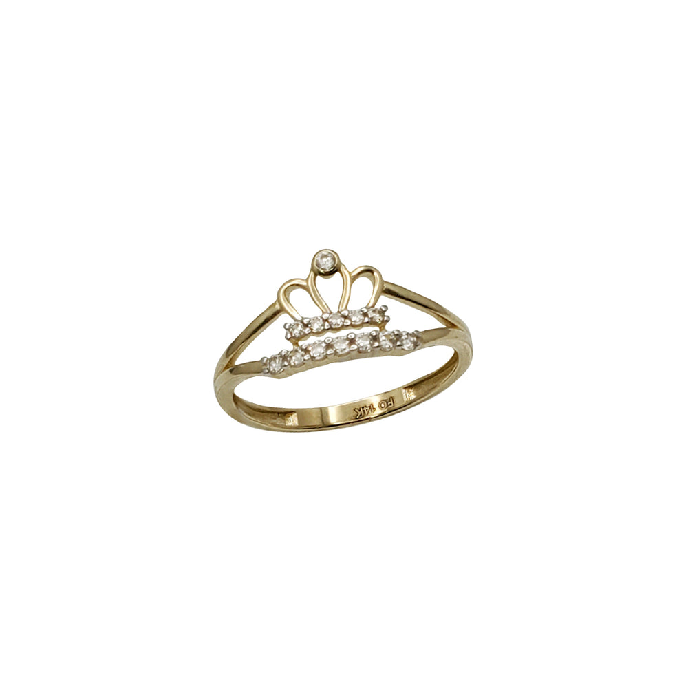 Zirconia Crown Ring (14K)