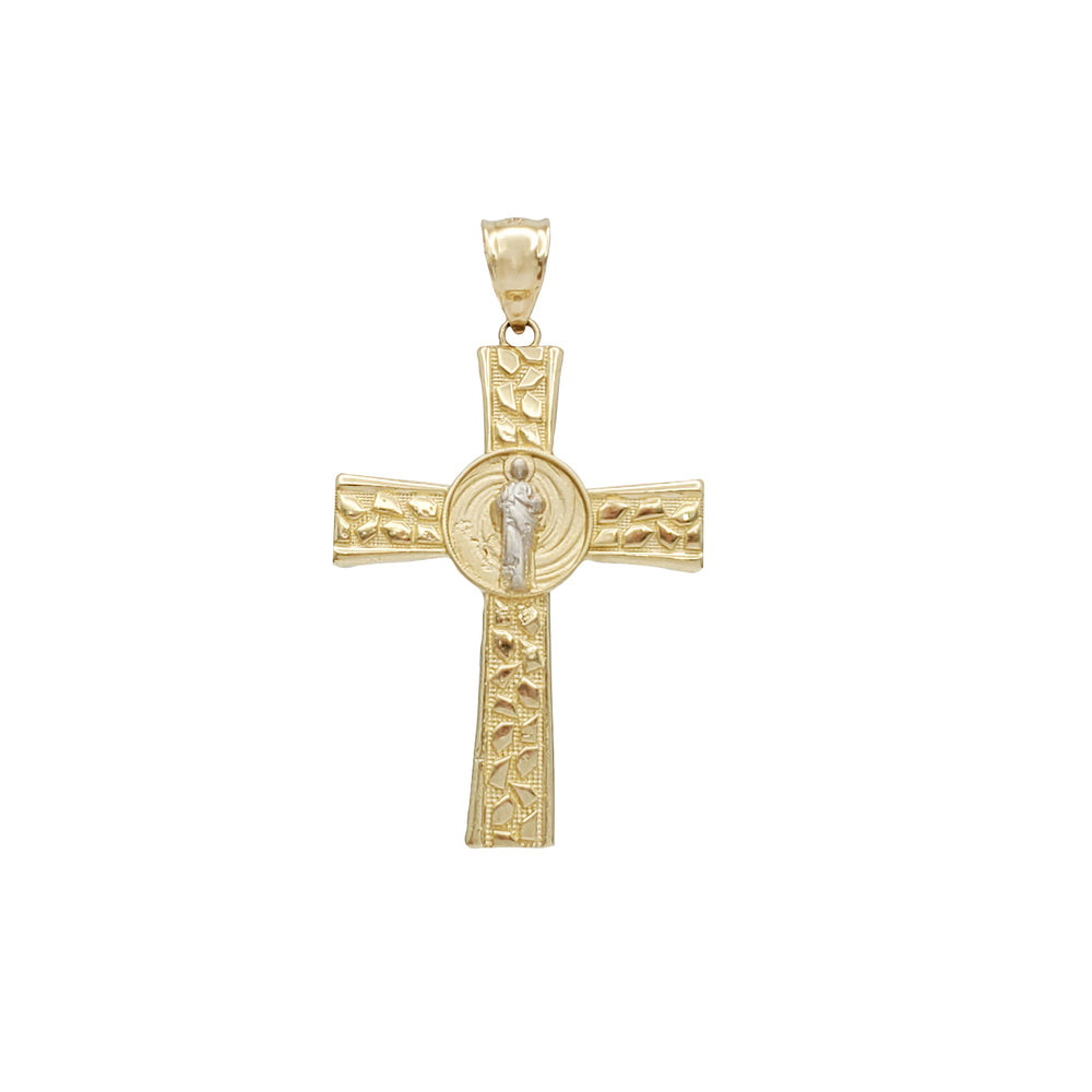 Saint Jude Nugget Cross Pendant (14K)