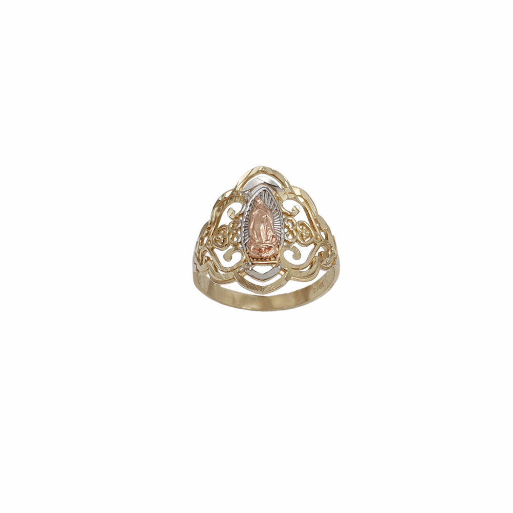 Guadalupe Virgin Mary Heart Ring (14K)