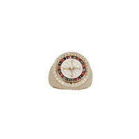 Iced-Out Enamel Roulette Ring (14K)