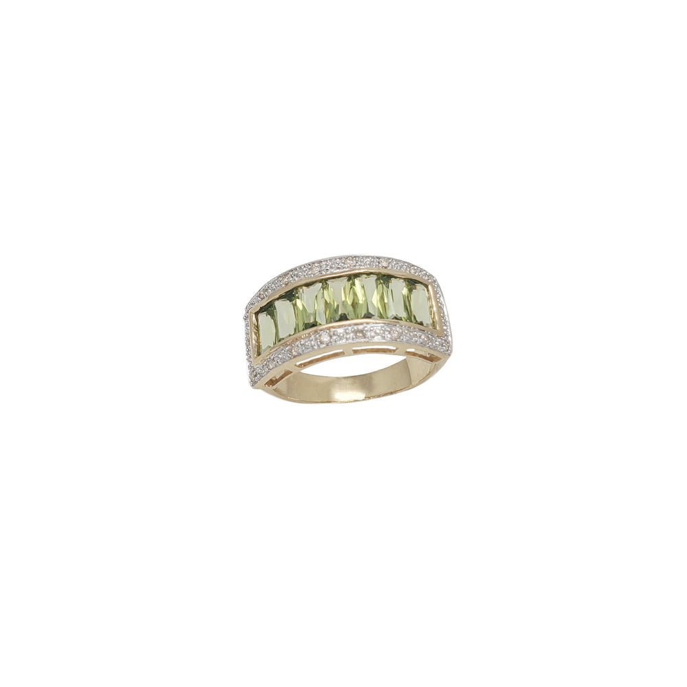 Peridot and Diamond Ring (14K)