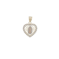 Zirconia Heart Virgin Mary Pendant (14K)