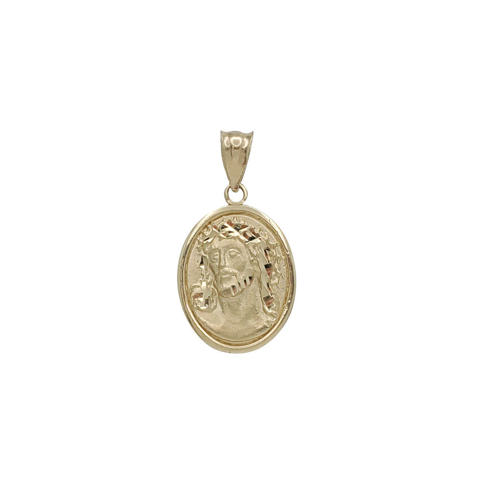 Oval Jesus Medal Pendant (14K)