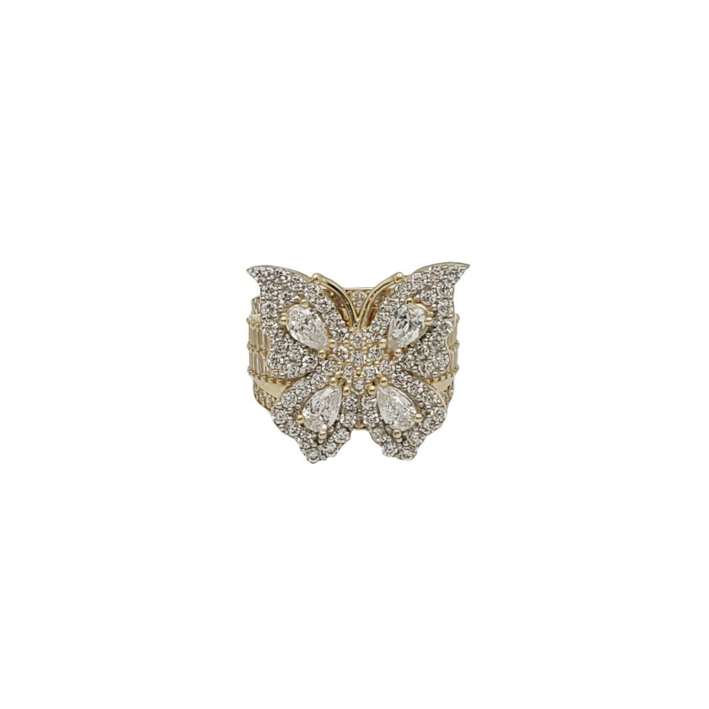 Zirconia Butterfly Ring (14K)