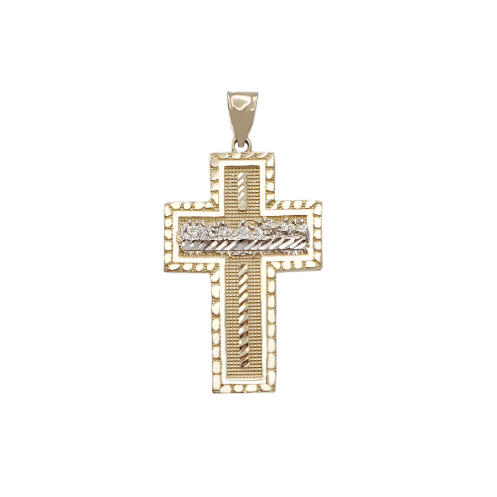 Two-Tone Last Super Cross Pendant (14K)