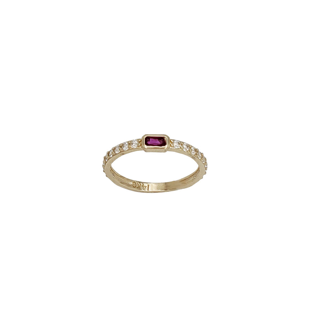 Birthstones Pave CZ Ring (14K)