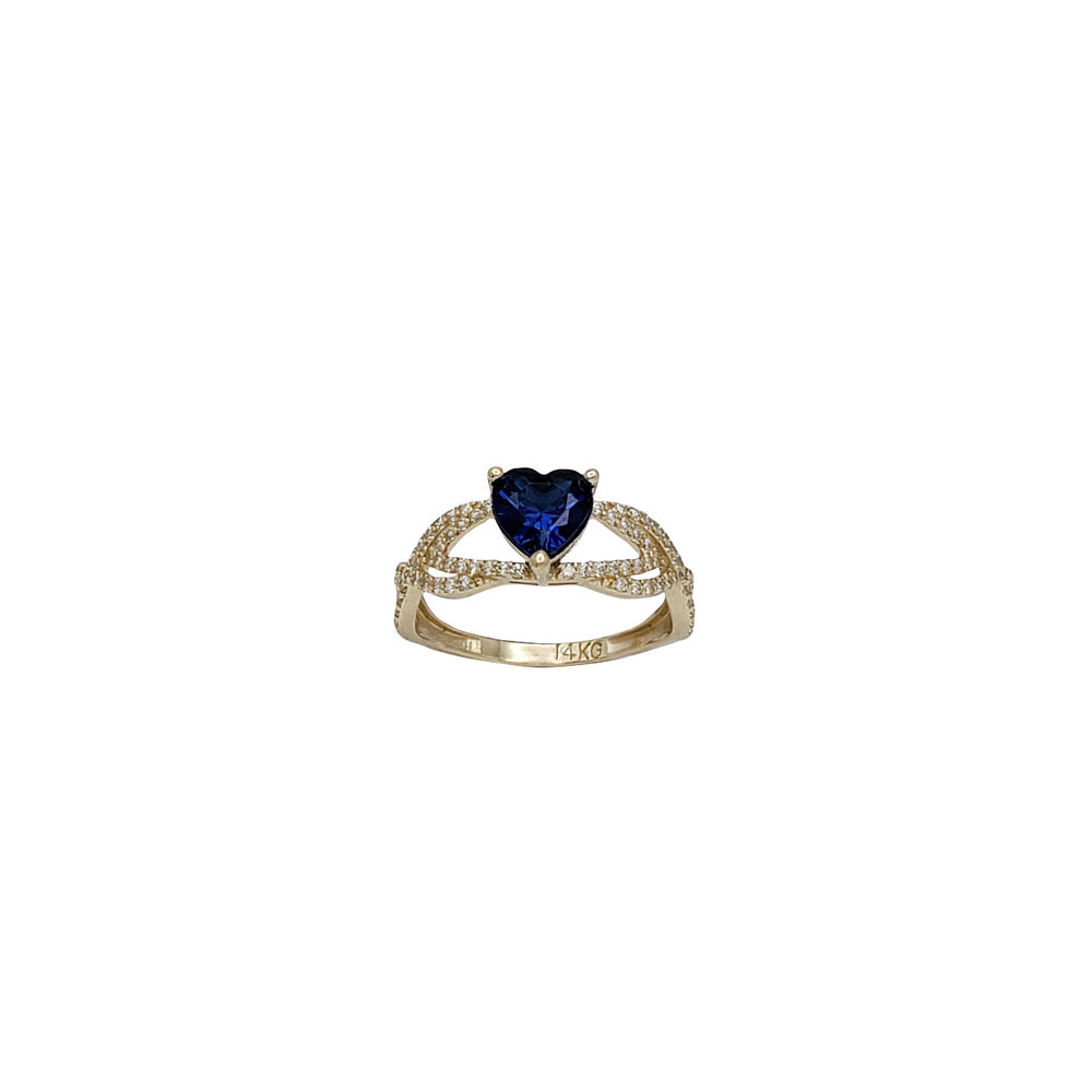 Blue Heart Zirconia Ring (14K)