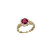 Birthstone Halo CZ Ring (14K)
