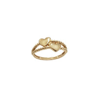 Double Plain Hearts Ring (14K)