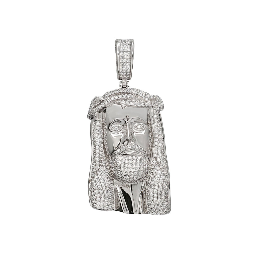 Jesus Head Pendant (Silver)