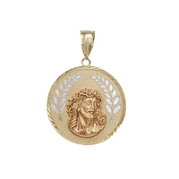 Tricolor Double Sides Jesus/Guadalupe Pendant (14K)