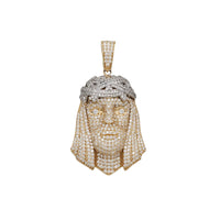 Iced-Out Jesus Head Pendant (14K)