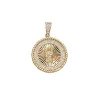 Zirconia Diamond Cut Saint Jude Pendant (14K)