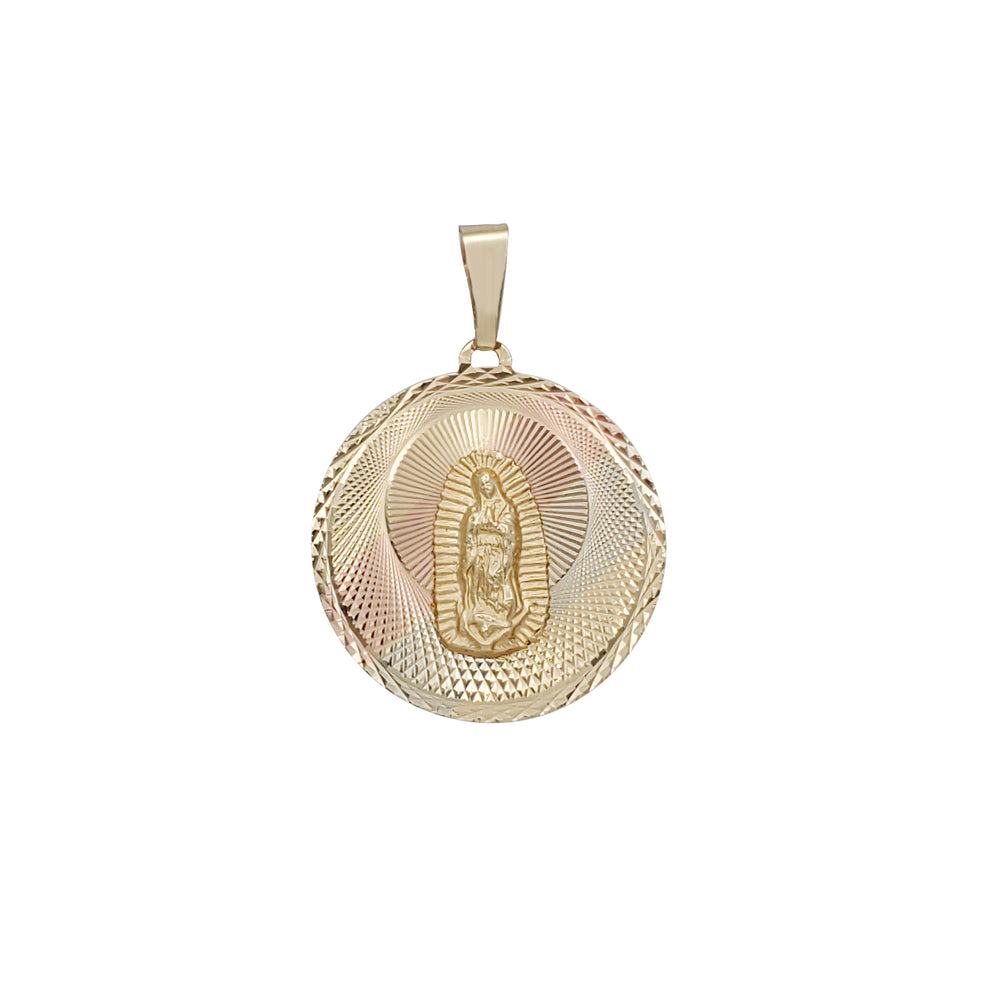 Tricolor Virgin Mary Pendant (14K)