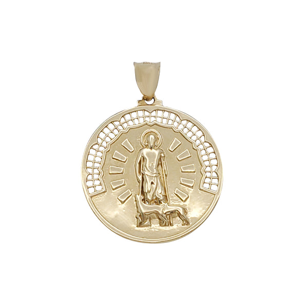 Saint Lazarus Round Medallion Pendant (14K)