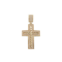 Zirconia Diamond Cut Cross Pendant (14K)
