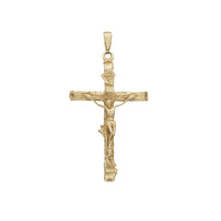 Solid Textured Crucifix Cross Pendant (14K)