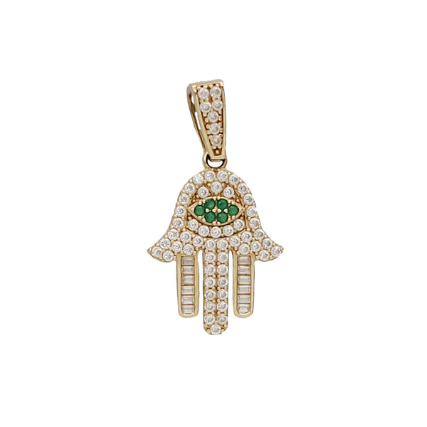 Zirconia Hamsa Pendant (14K)