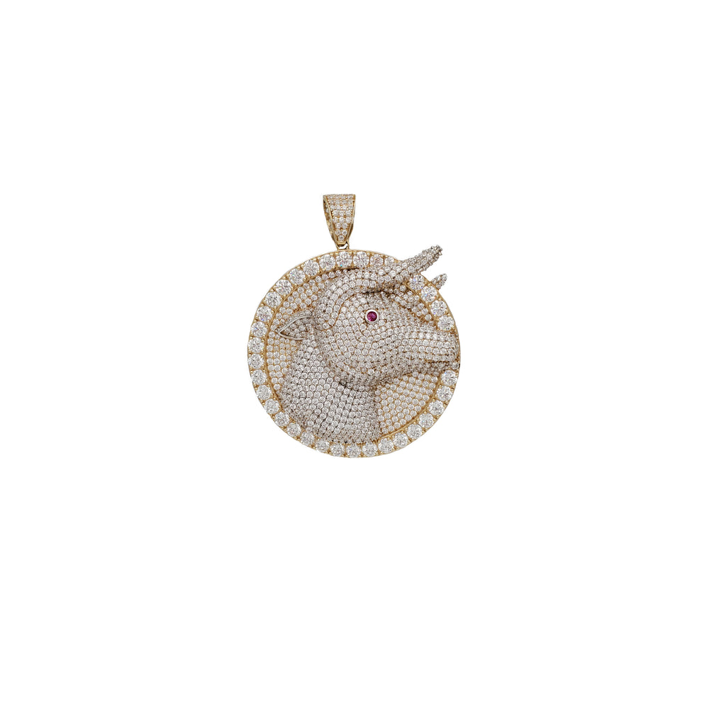 Cubic Zirconia Goat Pendant (14K)