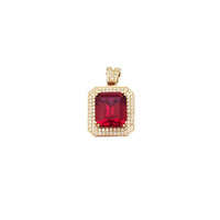 Cubic Zirconia Birth Stone Square Pendant (14K)