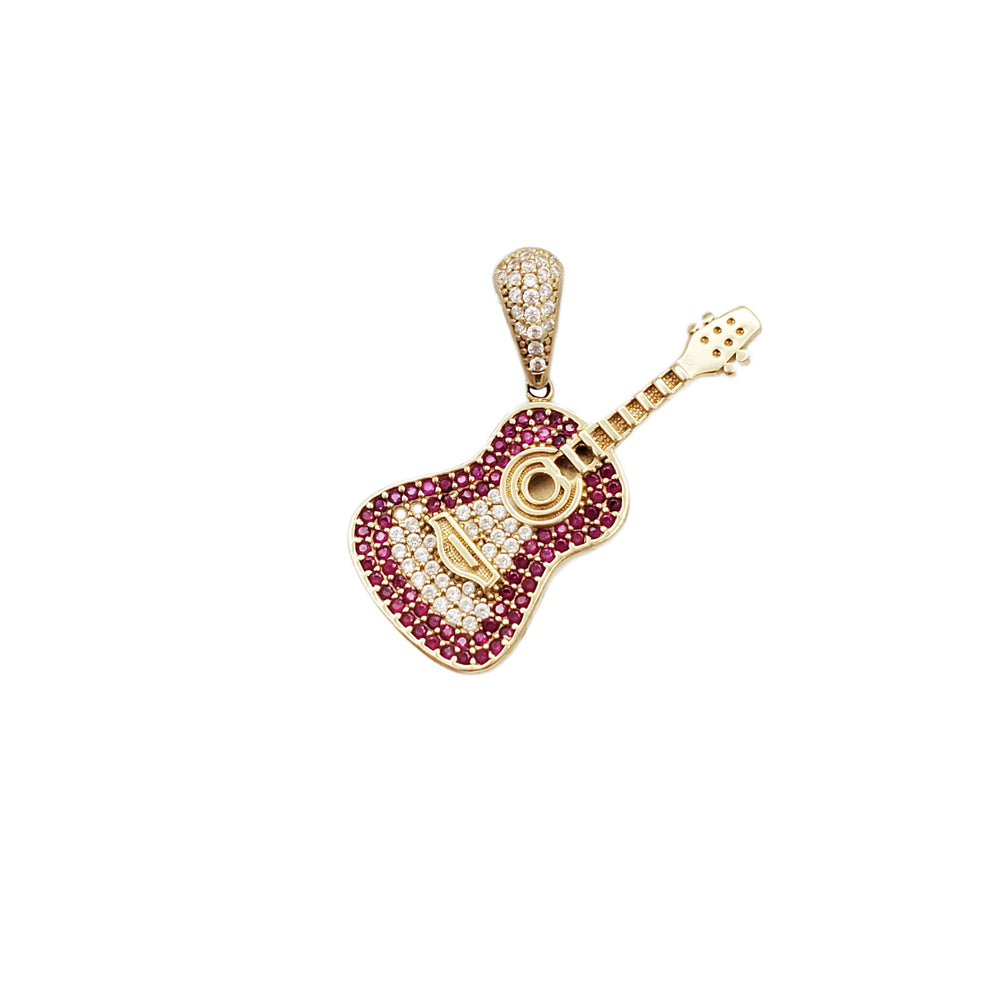 Guitar CZ Pendant (14K)