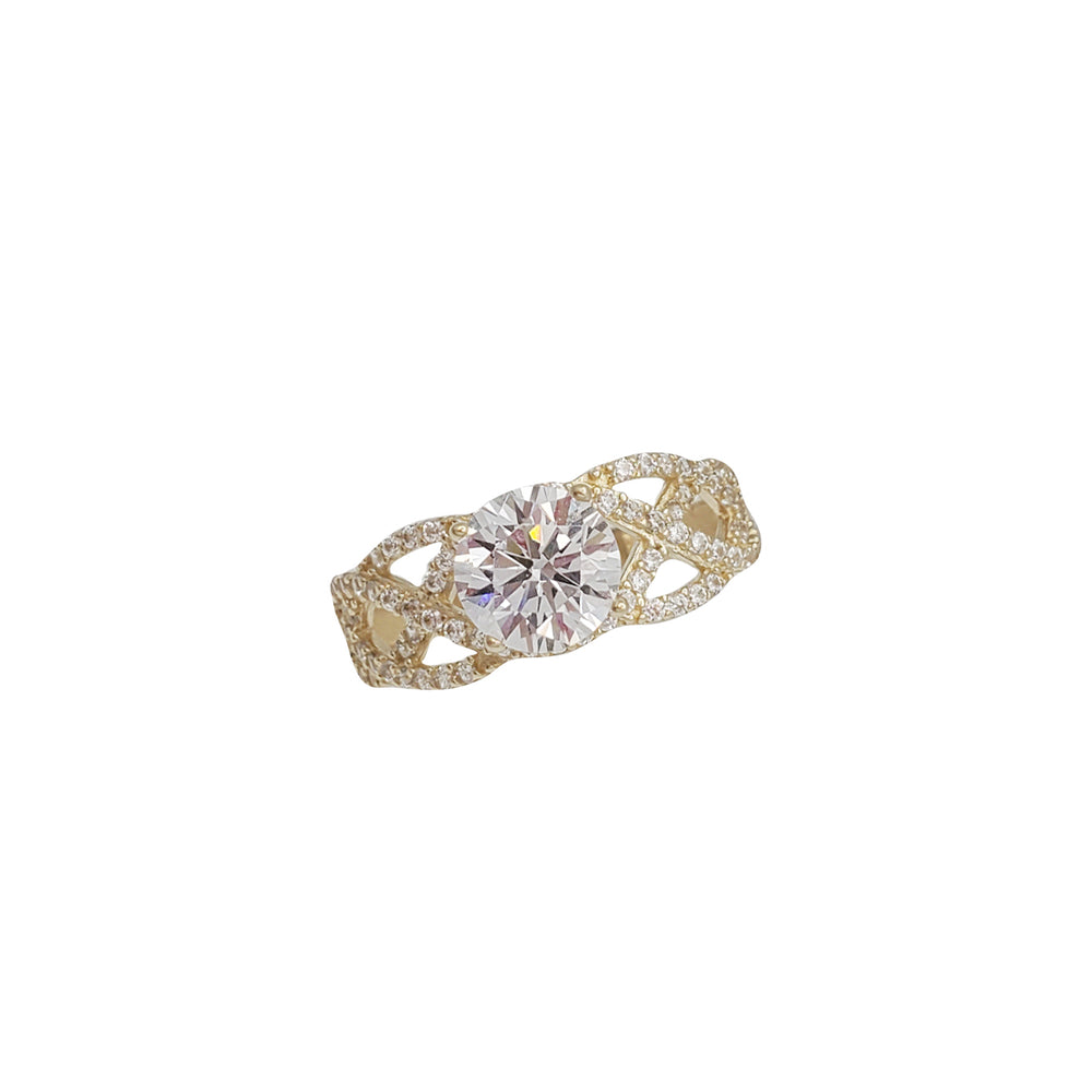 Fancy Zirconia Engagement Ring (14K)