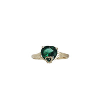 Green Stone Heart Lady Ring (14k)
