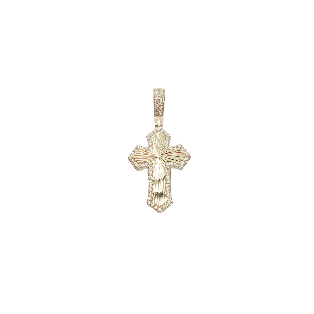 Diamond Cut Cross CZ Pendant (14K)