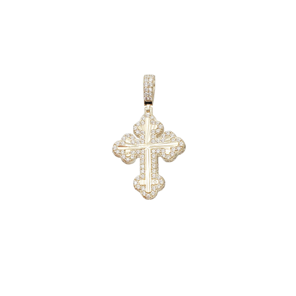 Diamond Cut Cross CZ Pendant (14K)