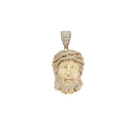 Iced-Out Jesus Head Pendant (14K)