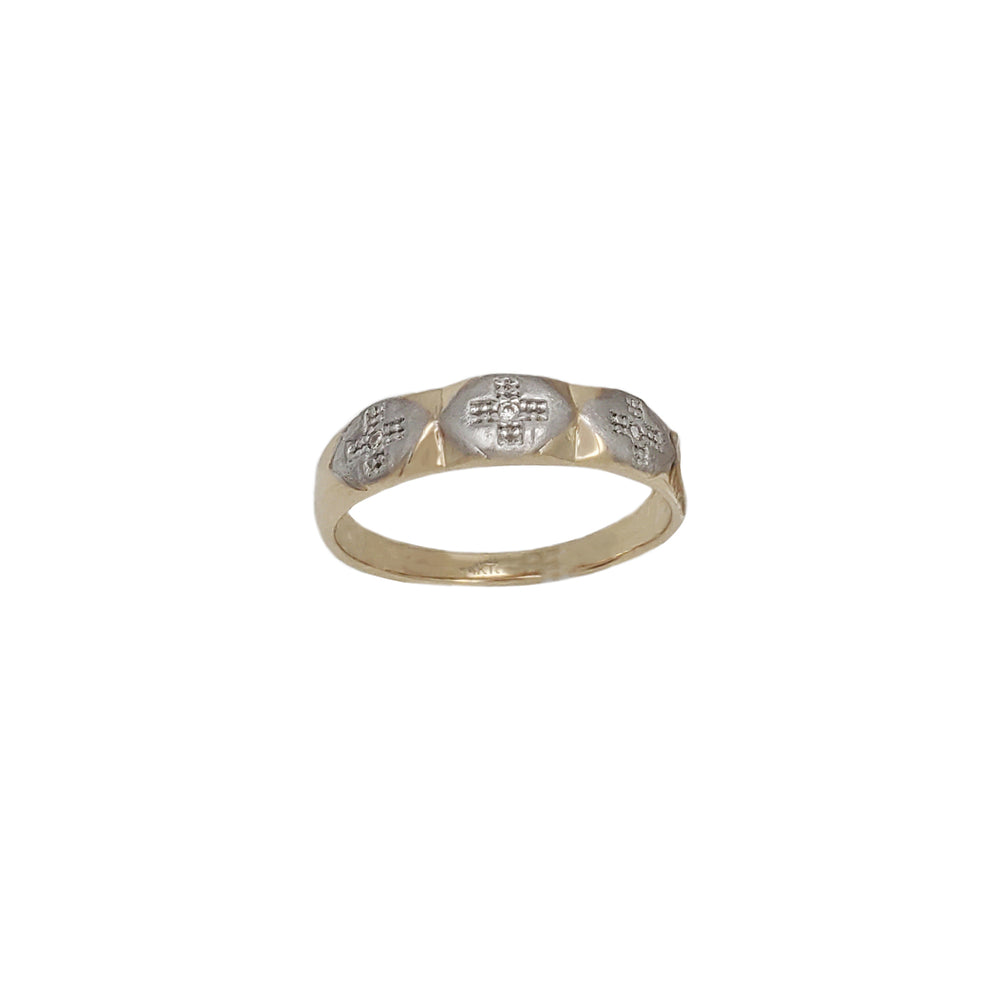 Cross Pattern Ring (14K)