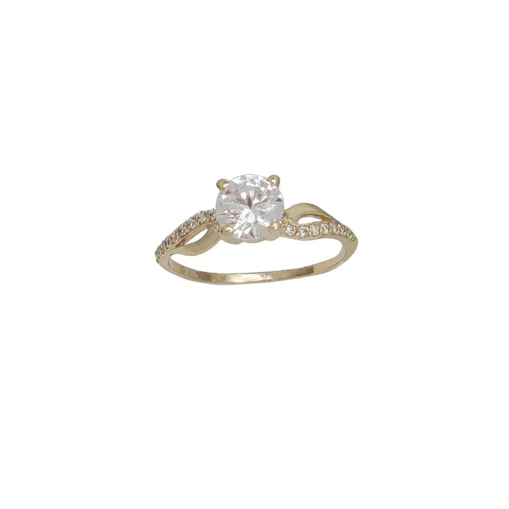 Round CZ Ring (14K)
