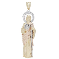 Tricolor Icy Robe Saint Jude Pendant (14K)