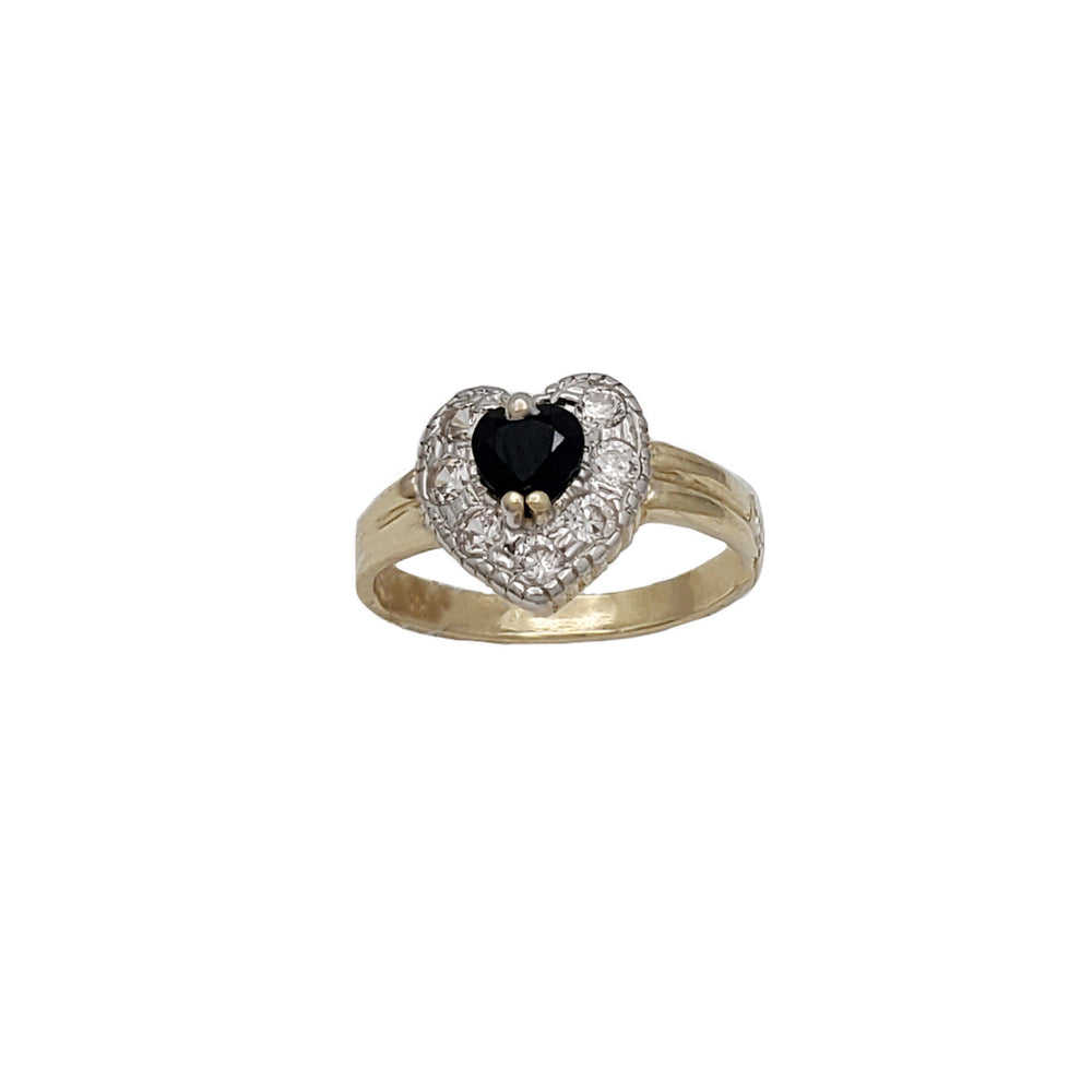 Black Heart CZ Ring (14K)