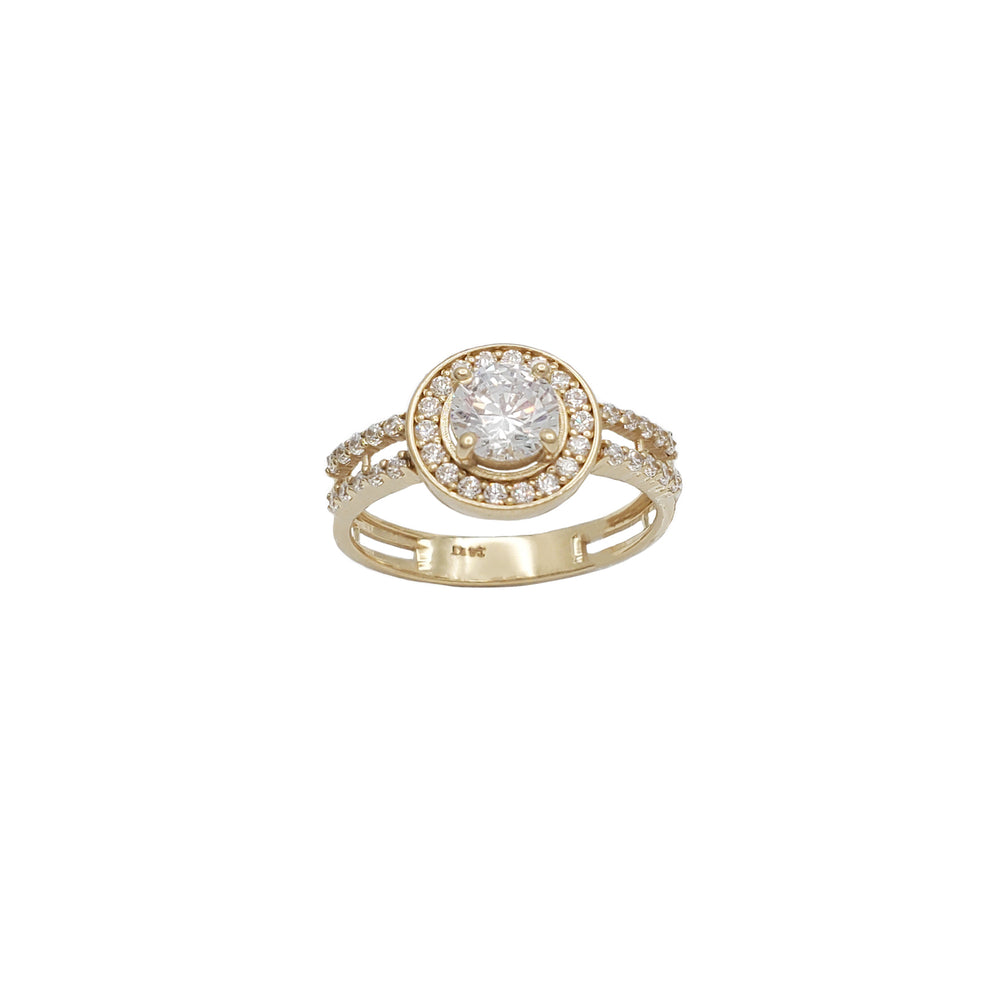 Round Gemstone CZ Lady Ring (14K).