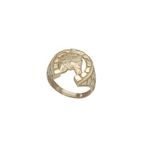 Nugget Texture Horseshoe Men's Ring (14K)