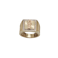 Tricolor CZ Saint Jude Ring (14K)