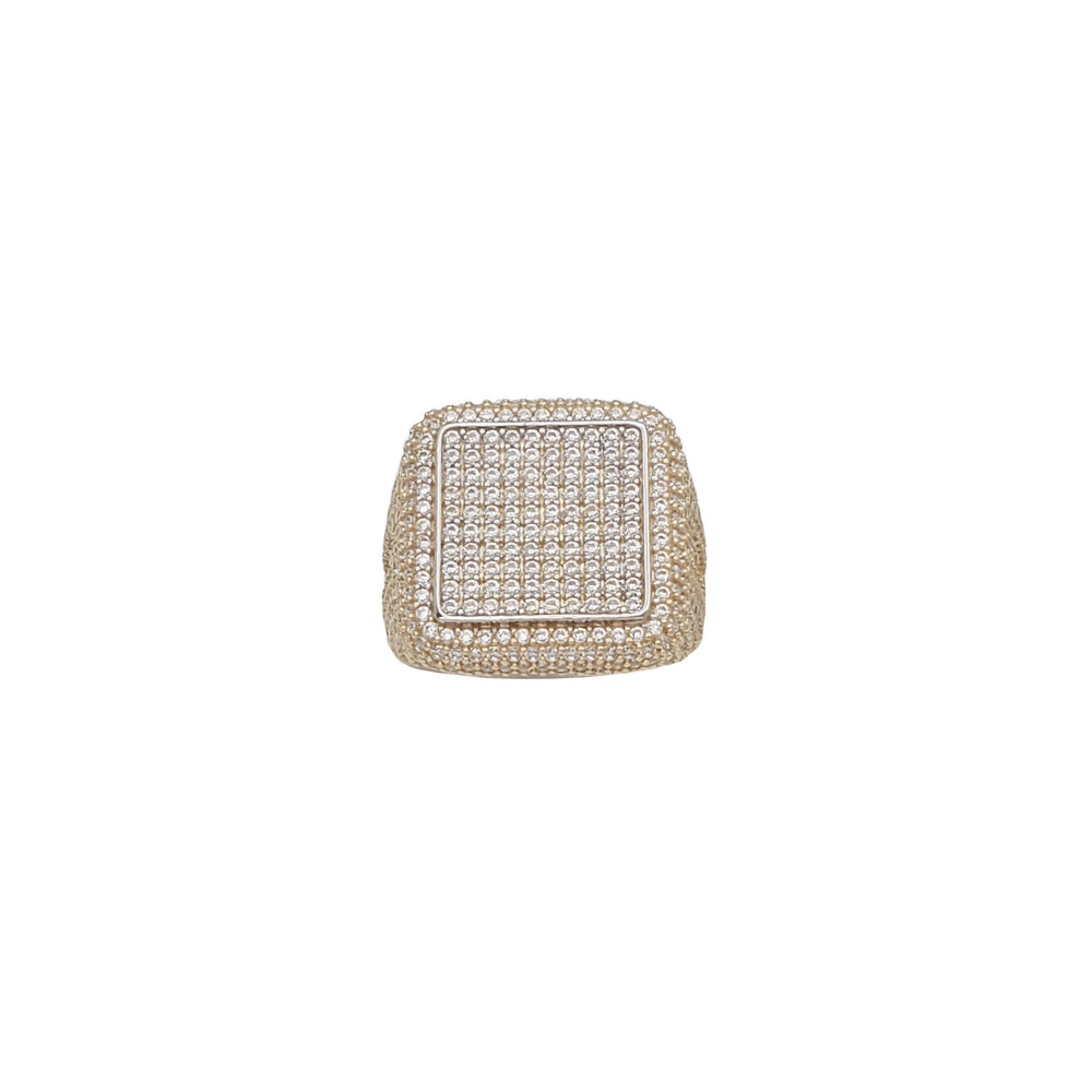 Iced-Out Pave Square Ring (14K)